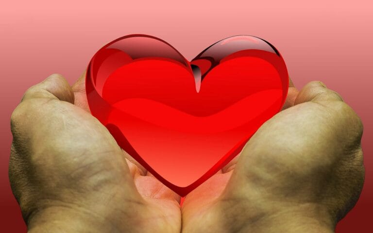 Heart in hands means feeling good donate more