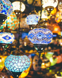 Lanterns full colour at a Ramadan festival