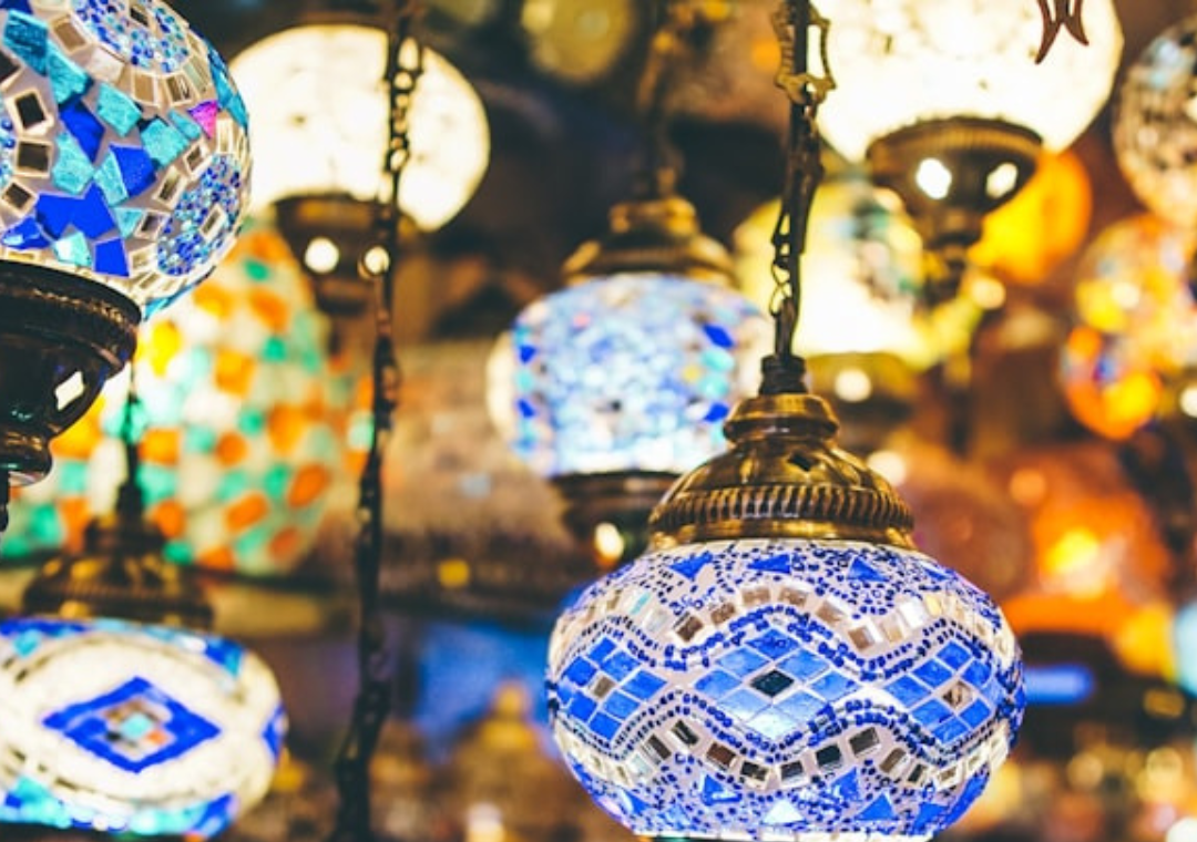 Lanterns full colour at a Ramadan festival