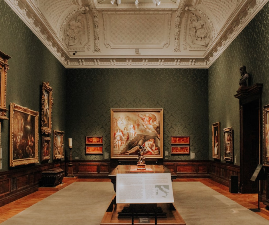 Inside a museum in the UK