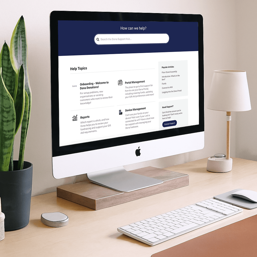 Dona Support Hub to help our charities streamline their donation machine management