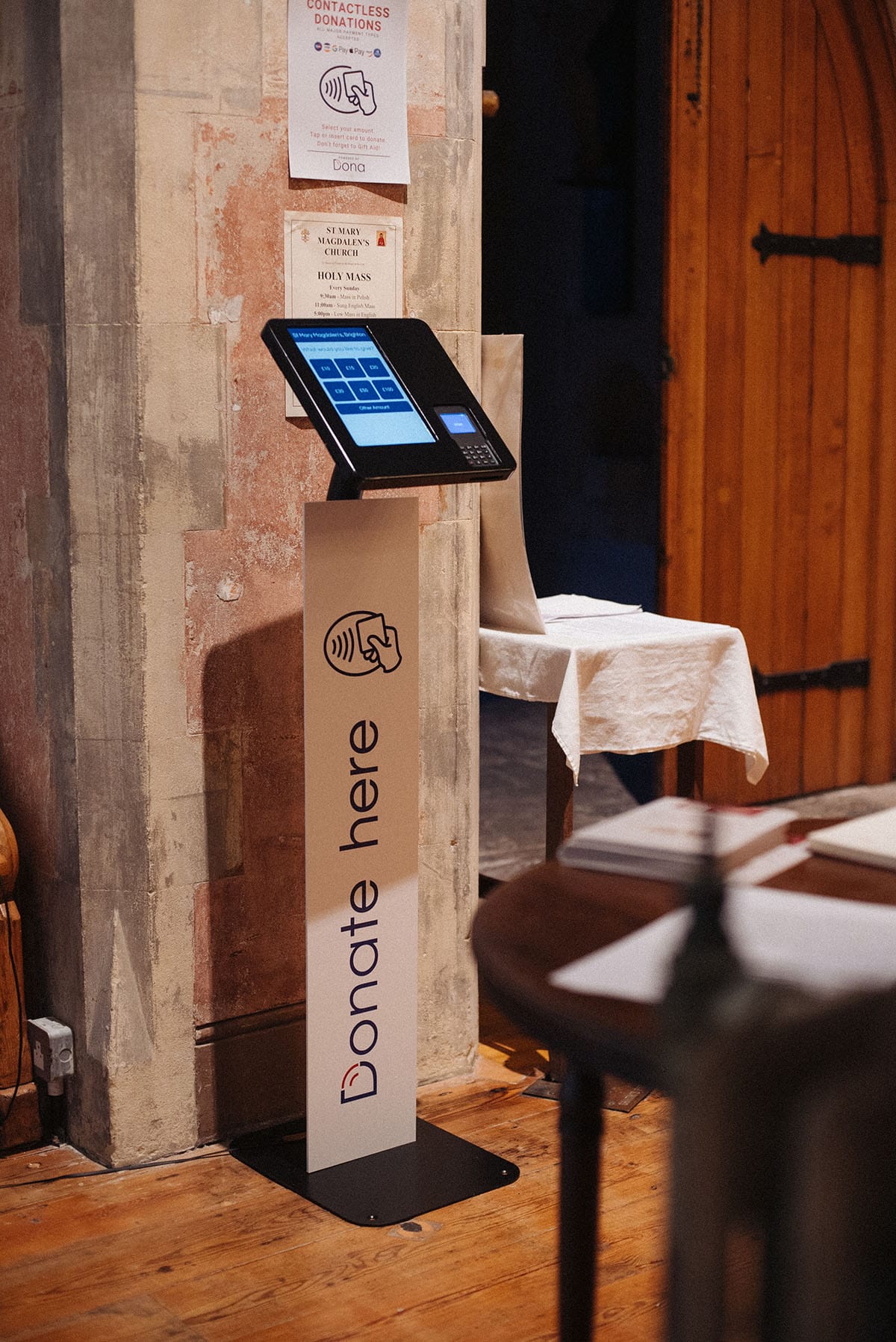 Free Standing Card Terminal for Charities and Churches